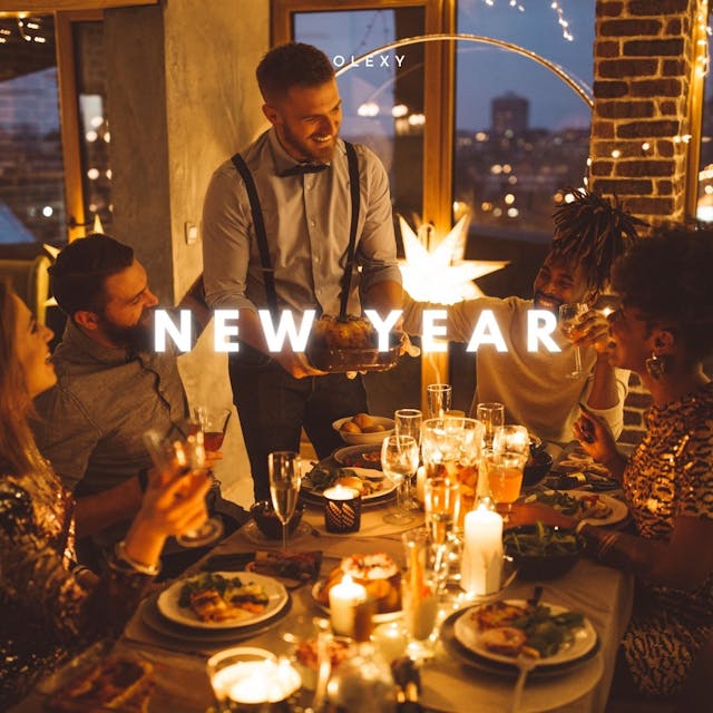 Comemore a alegria das festas de fim de ano com nossa encantadora faixa de "Ano Novo".